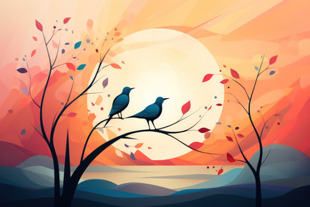 Enchanted songbirds, their melodies capable of healing and soothing troubled hearts - Generative AIの素材