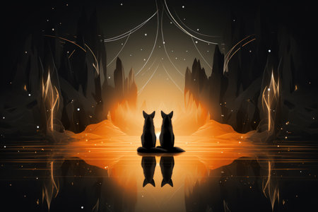 Cunning shape-shifting foxes with magical abilities - Generative AIの素材