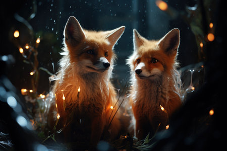 Cunning shape-shifting foxes with magical abilities - Generative AIの素材