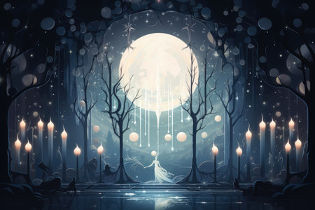 Ethereal moonlight sprites, radiating soft glow and granting wishes - Generative AIの素材