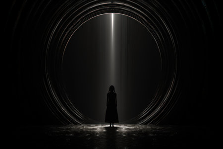 Enigmatic shadow gates, portals to realms shrouded in darkness and mystery - Generative AIの素材