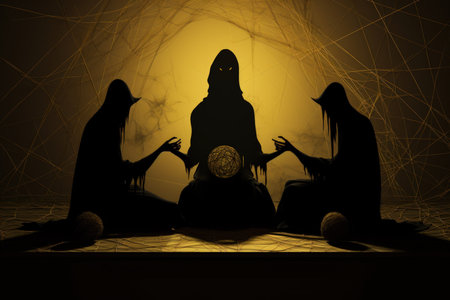 Enigmatic shadow weavers, crafting illusions and manipulating darkness - Generative AIの素材
