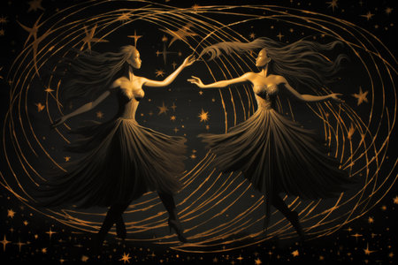 Enigmatic shadow dancers, weaving illusions and manipulating darkness with grace - Generative AIの素材