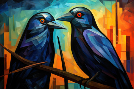 Cursed wereravens, trapped in a cycle of human and raven forms - Generative AIの素材