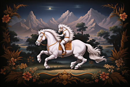 Elusive centaurs galloping through moonlit meadows - Generative AIの素材