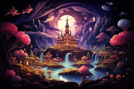 Enchanted storytelling books, bringing tales to life with their enchanted pages - Generative AIの素材