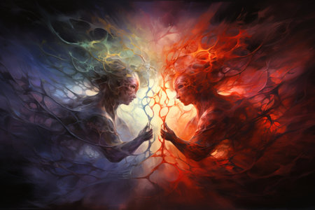 Elemental chaos spirits, embodying the unpredictable forces of nature - Generative AIの素材