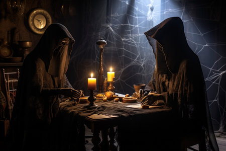 Enigmatic shadow weavers, crafting illusions and manipulating darkness - Generative AIの素材