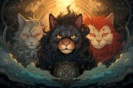 Ferocious thundercats, combining feline grace with electrifying strength - Generative AIの素材