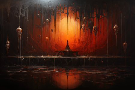 Cursed mirror spirits, trapped within reflective surfaces, offering glimpses of other worlds - Generative AIの素材