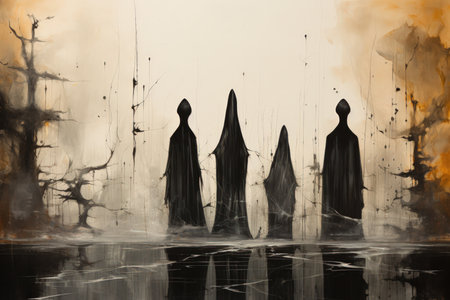 Haunting ghostly apparitions, forever bound to the places of their demise - Generative AIの素材