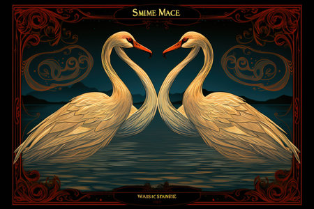 Elegant swan maidens enchanting with their graceful dance - Generative AIの素材
