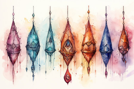 Cursed amulets of forgotten sorcery, imbued with ancient spells and curses - Generative AIの素材