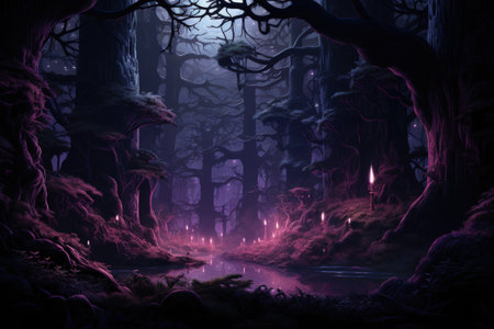 Enchanted forests with sentient talking trees - Generative AIの素材