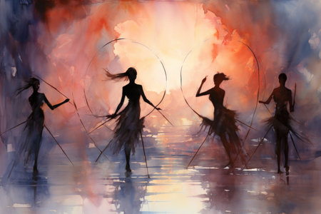 Enigmatic shadow dancers, weaving illusions and manipulating darkness with grace - Generative AIの素材