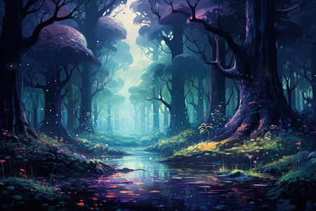 Enchanted forests with sentient talking trees - Generative AIの素材
