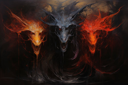 Fire-breathing drakes, smaller relatives of dragons, with fierce temperaments - Generative AIの素材
