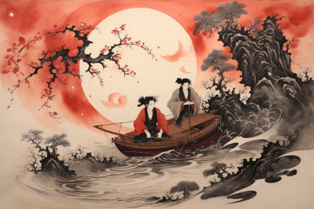 Daring pirate captains sailing enchanted seas - Generative AIの素材