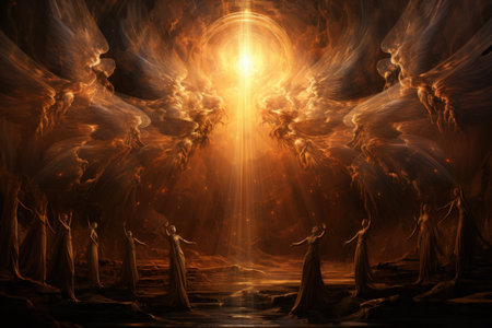 Celestial beings with wings of pure light and angelic voices - Generative AIの素材