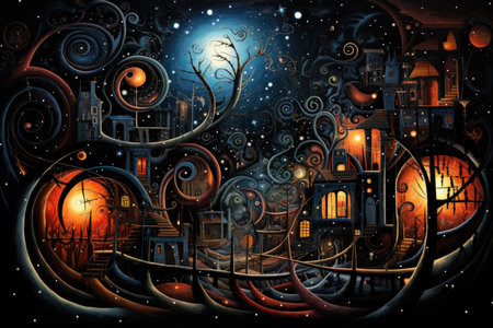 Enigmatic dream weavers, spinning intricate tapestries of dreams and nightmares - Generative AIの素材