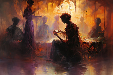 Enigmatic shadow weavers, crafting illusions and manipulating darkness - Generative AIの素材