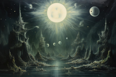 Ethereal moonlight sprites, radiating soft glow and granting wishes - Generative AIの素材