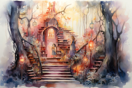 Enchanted storytelling books, bringing tales to life with their enchanted pages - Generative AIの素材