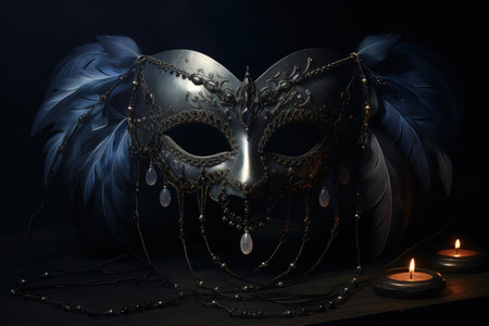 Mysterious moonstone masks, concealing identities and granting hidden powers - Generative AIの素材