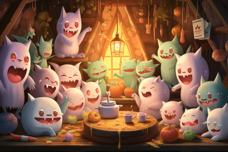 Mischievous imps playing pranks on unsuspecting victims - Generative AIの素材