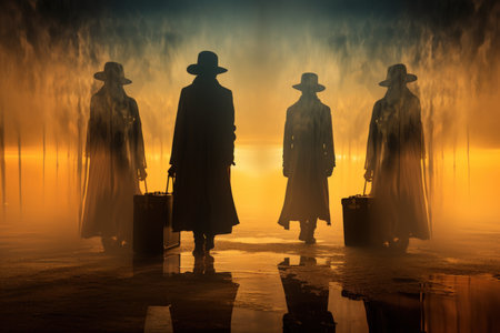 Illusory mirage phantoms, deceiving travelers with their tantalizing visions - Generative AIの素材