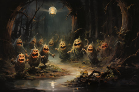 Playful forest sprites, leaving trails of laughter and mischief in their wake - Generative AIの素材