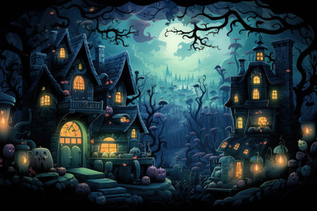 Mysterious witches brewing potions in hidden cottages - Generative AIの素材