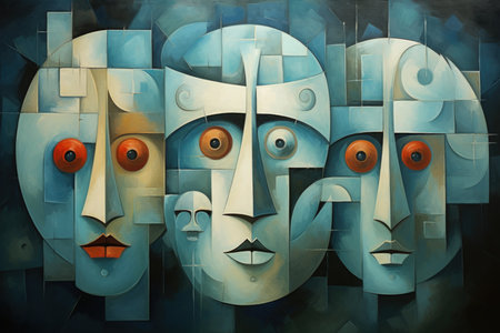 Mysterious moonstone masks, concealing identities and granting hidden powers - Generative AIの素材