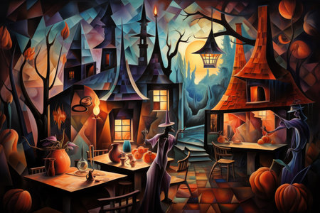 Mysterious witches brewing potions in hidden cottages - Generative AIの素材