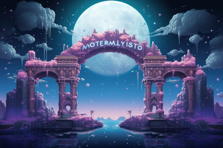 Mystical moonstone portals, bridging the gap between realms and dimensions - Generative AIの素材