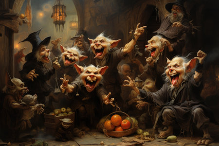 Mischievous imps playing pranks on unsuspecting victims - Generative AIの素材