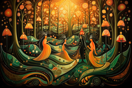 Playful forest sprites, leaving trails of laughter and mischief in their wake - Generative AIの素材