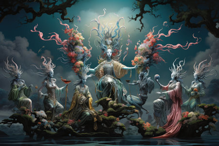 Otherworldly beings from the realm of dreams, capable of traversing dimensions - Generative AIの素材