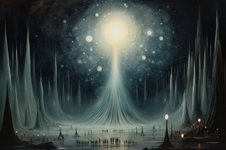 Ethereal moonlight sprites, radiating soft glow and granting wishes - Generative AIの素材