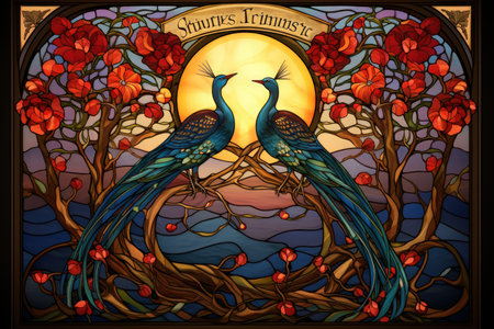 Enchanted songbirds, their melodies capable of healing and soothing troubled hearts - Generative AIの素材