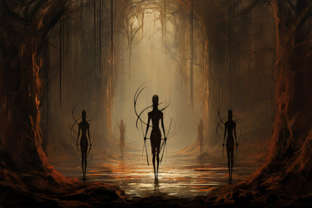Elven archers with keen eyes and graceful movements - Generative AIの素材