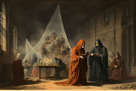 Illusory mirage phantoms, deceiving travelers with their tantalizing visions - Generative AIの素材