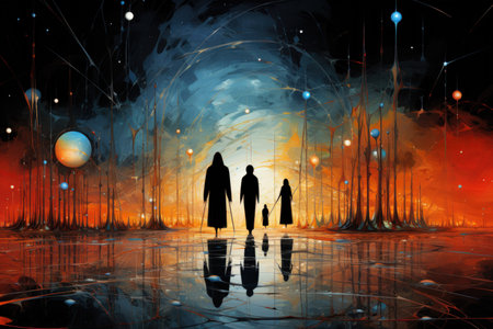 Illusory mirage phantoms, deceiving travelers with their tantalizing visions - Generative AIの素材