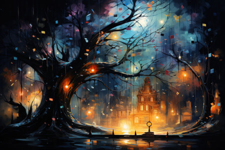 Enchanted storytelling books, bringing tales to life with their enchanted pages - Generative AIの素材