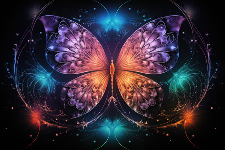 Luminescent fairies with iridescent wings - Generative AIの素材