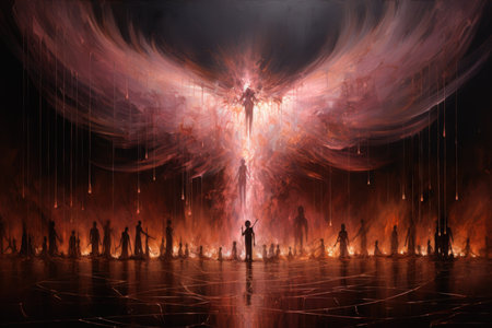 Celestial beings with wings of pure light and angelic voices - Generative AIの素材