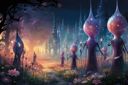 Mysterious crystalline beings, made entirely of sparkling gemstones - Generative AIの素材