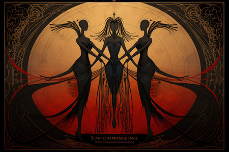 Enigmatic shadow dancers, weaving illusions and manipulating darkness with grace - Generative AIの素材