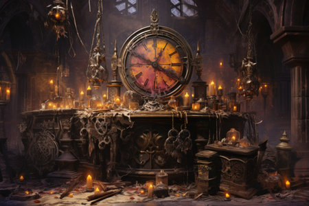 Cursed amulets of forgotten sorcery, imbued with ancient spells and curses - Generative AIの素材