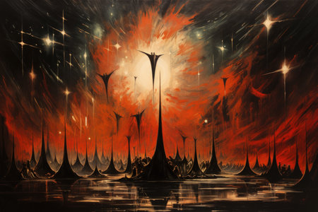 Majestic thunderbirds, summoning storms and wielding lightning as their weapon - Generative AIの素材
